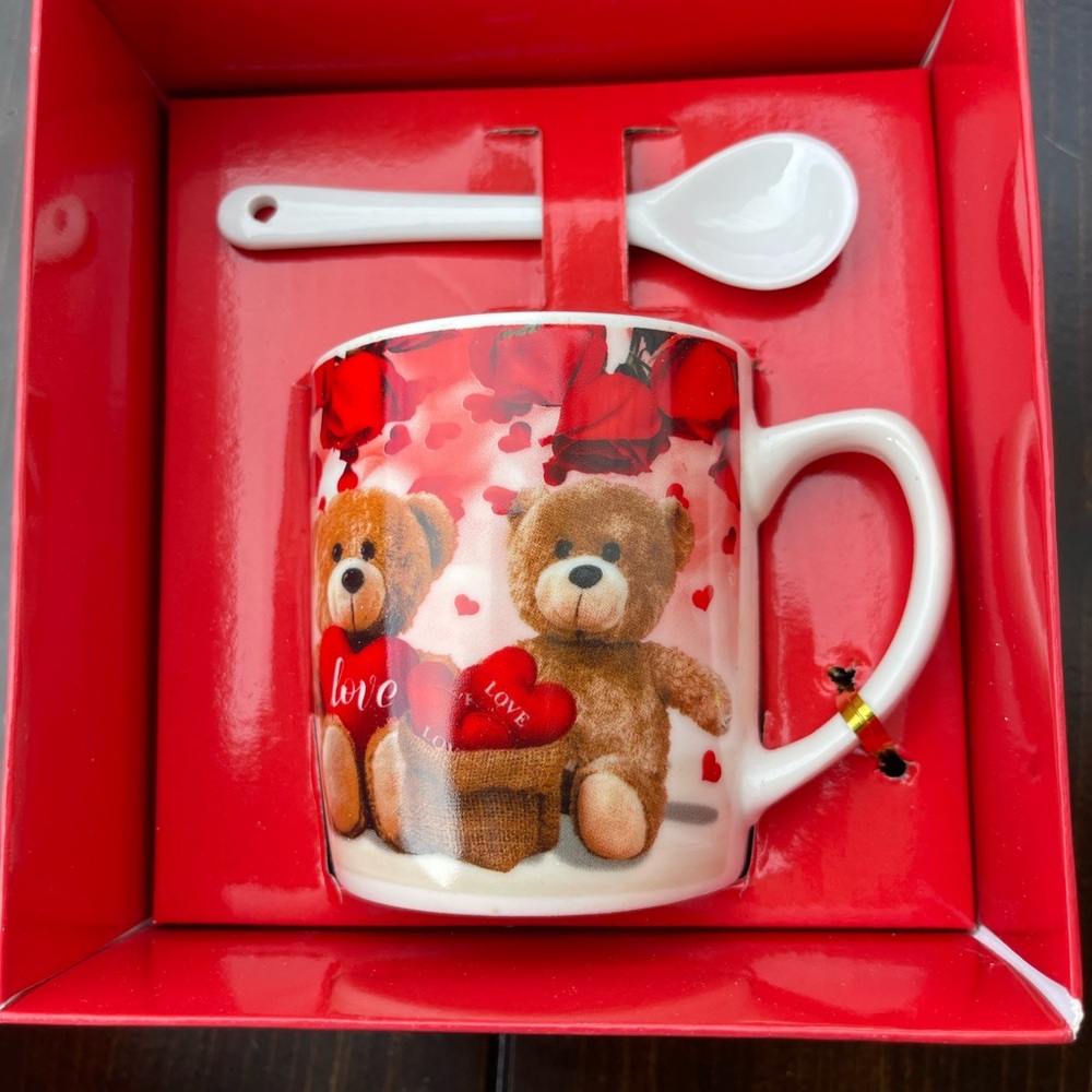 Teddy Bear Love Mug with Spoon